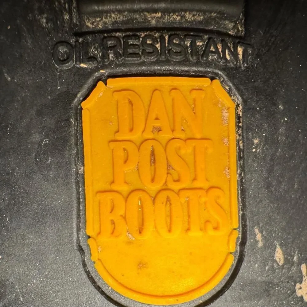 Dan Post Black Leather Western Cowboy Boots Size 8.5D DP69630 Oil Resistant